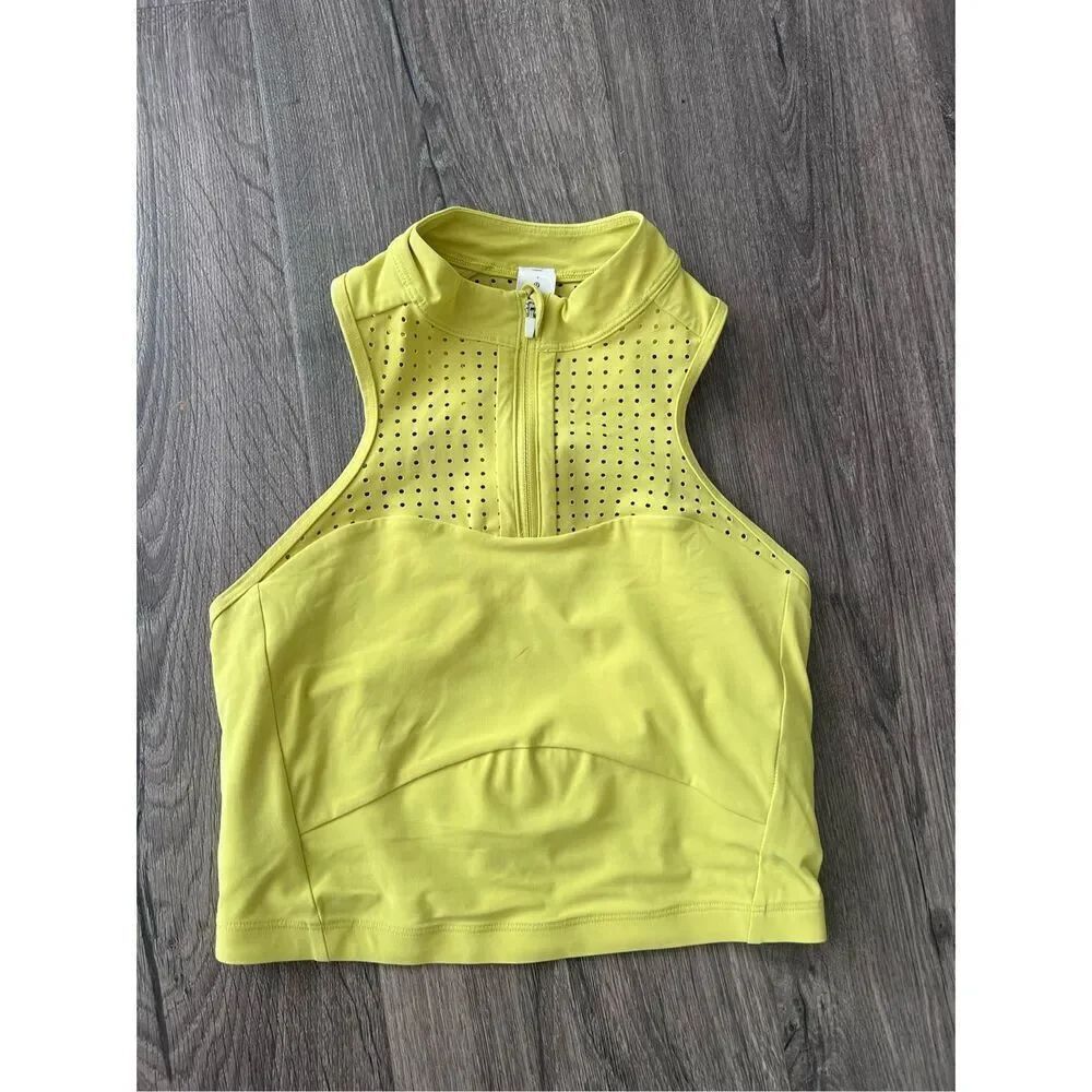 LULULEMON UNLEASH STRENGTH BRA, YELLOW SERPENTINE size 4